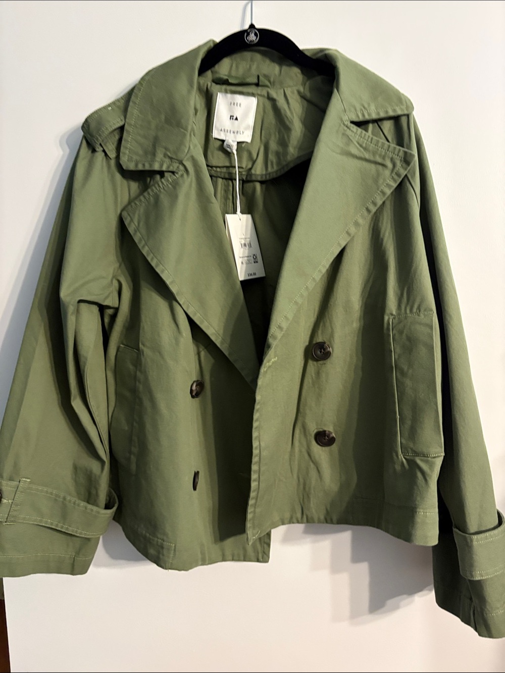 Sea NY Olive Green Short Trench Coat